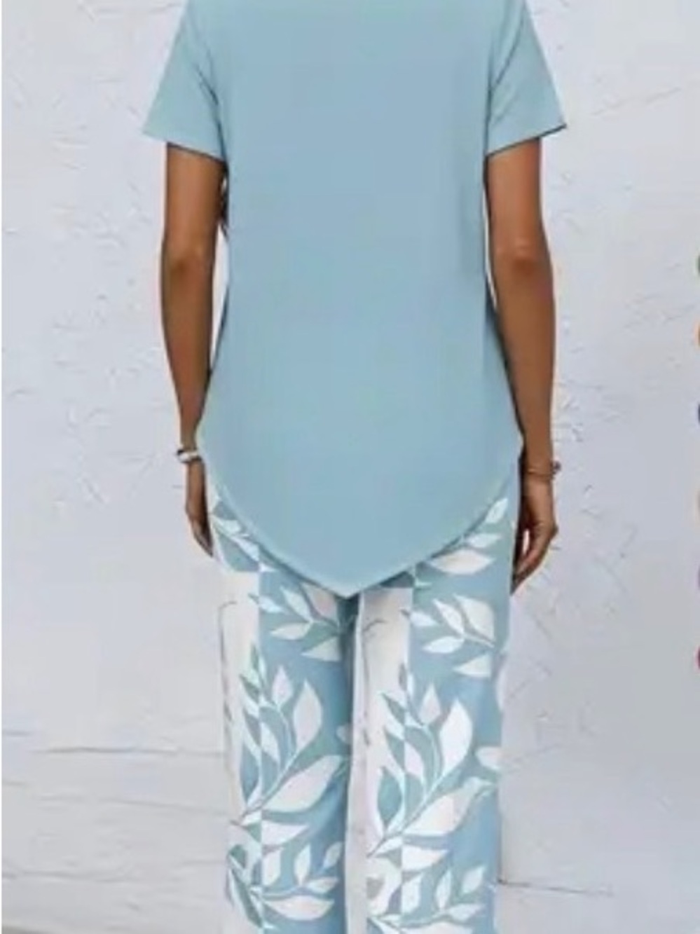 Women's Light Blue Casual 2 Piece Set - Picture 2 of 6